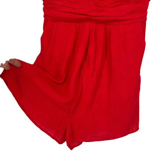 One Clothing V-Neck Sleeveless Romper Red Size Medium - Picture 4 of 10